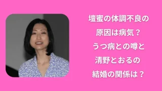 壇蜜の体調不良の原因は病気?うつ病との噂と清野とおるの別居結婚の関係は?